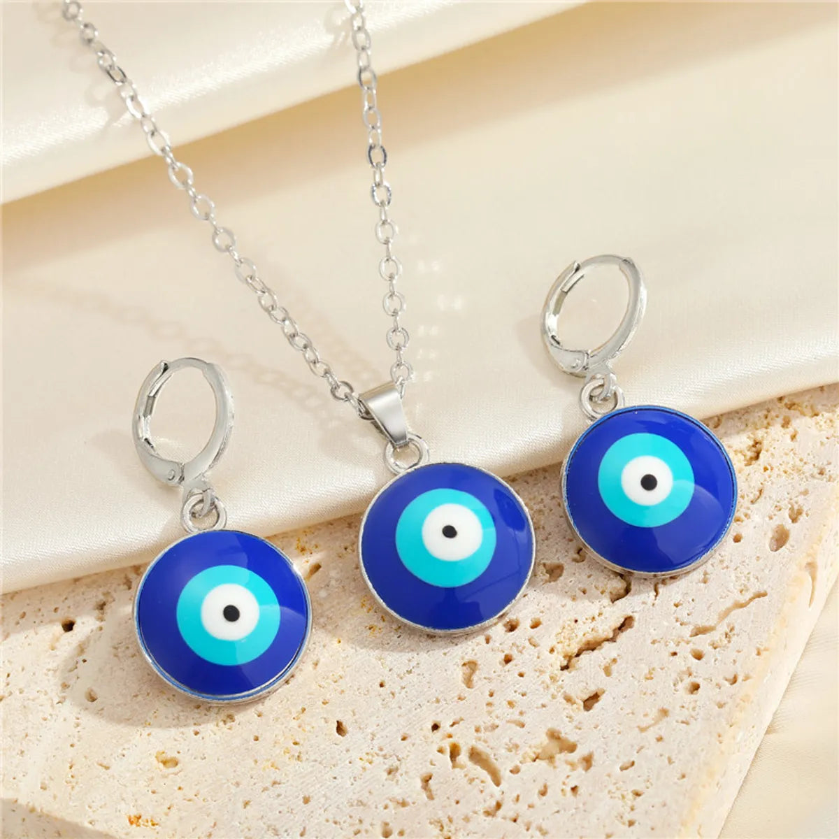 New Jewelry Dark Blue Eyes Creative Turkish Eye Earrings Clavicle Chain