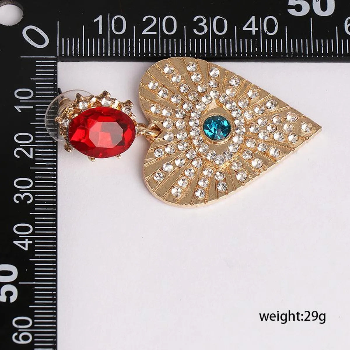 Fashion Heart Diamond Alloy Acrylic Earrings Ear Studs