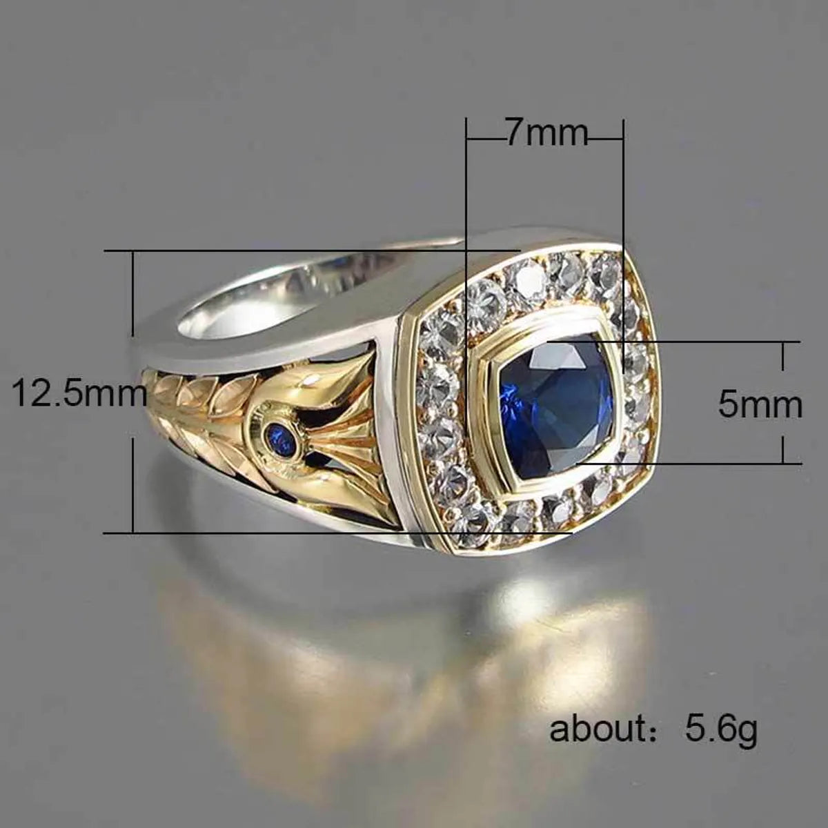 New Jewelry Retro Fashion Two-color Copper Inlaid Zircon Men's Ring Wholesale