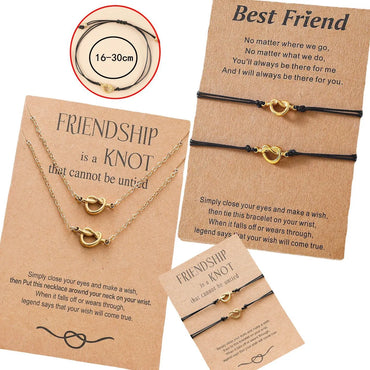 New Knot Card Necklace Stainless Steel Fine Throwing 18k Real Gold Knotted Pendant Clavicle Chain