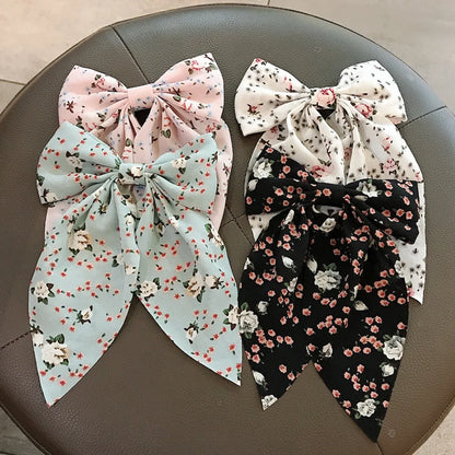 New Korean  Floral Bow Hairpin