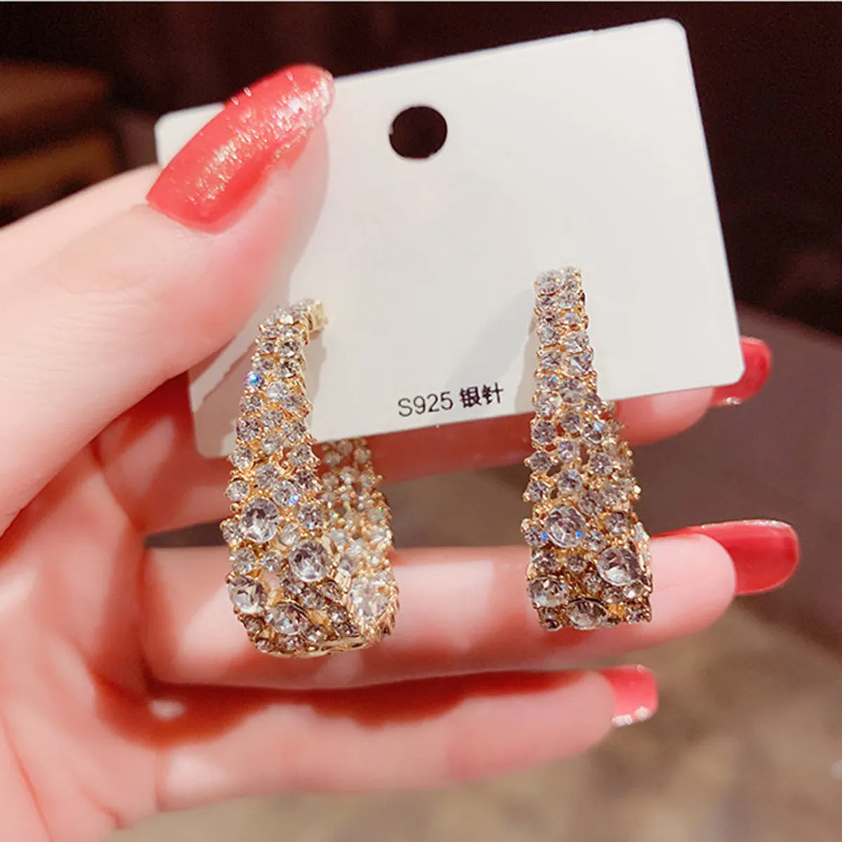 New Korean Retro Baroque Rhinestone Earrings