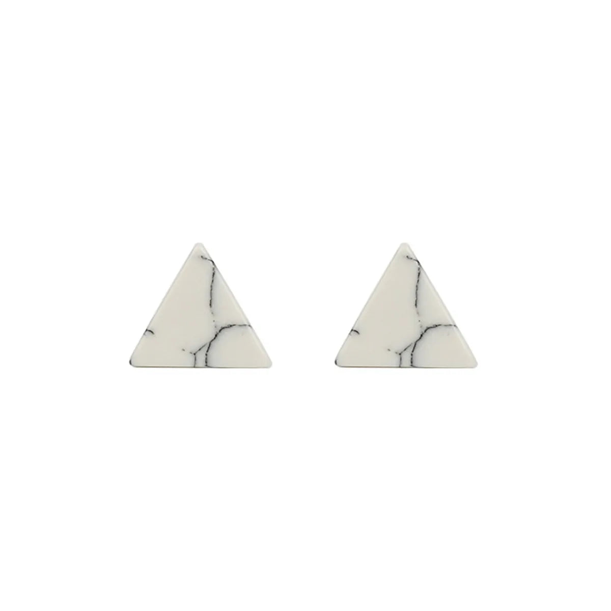 New Korean Simple Marble Black  White Turquoise Wild Round Triangle Earrings For Women