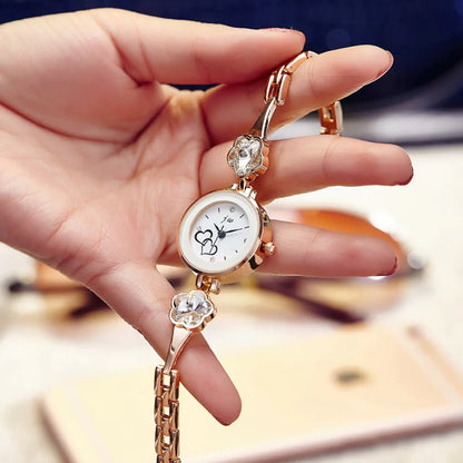 Simple Style Heart Shape Jewelry Buckle Quartz Women'S Watches