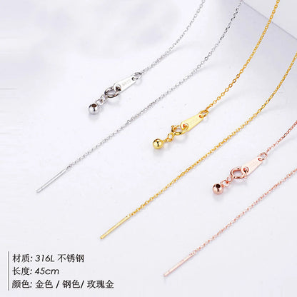 New Ladies Titanium Steel Necklace Simple Chain Clavicle Chain Diy Necklace Chain Wholesale Gooddiy