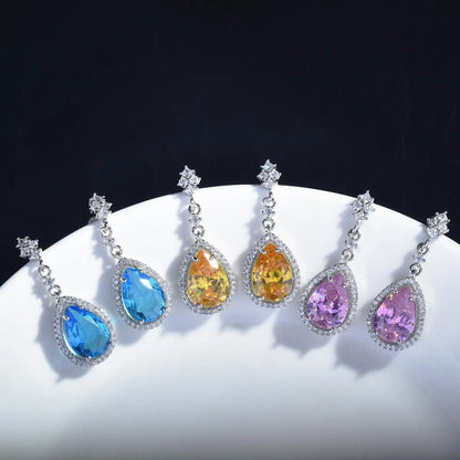 New Lucky Yellow Diamond Set Argyll Pink Diamond Pendant Topa Blue Earrings