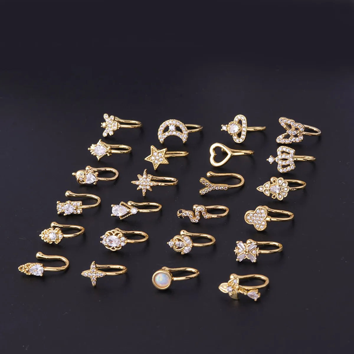 Fashion Geometric Metal Plating Nose Studs