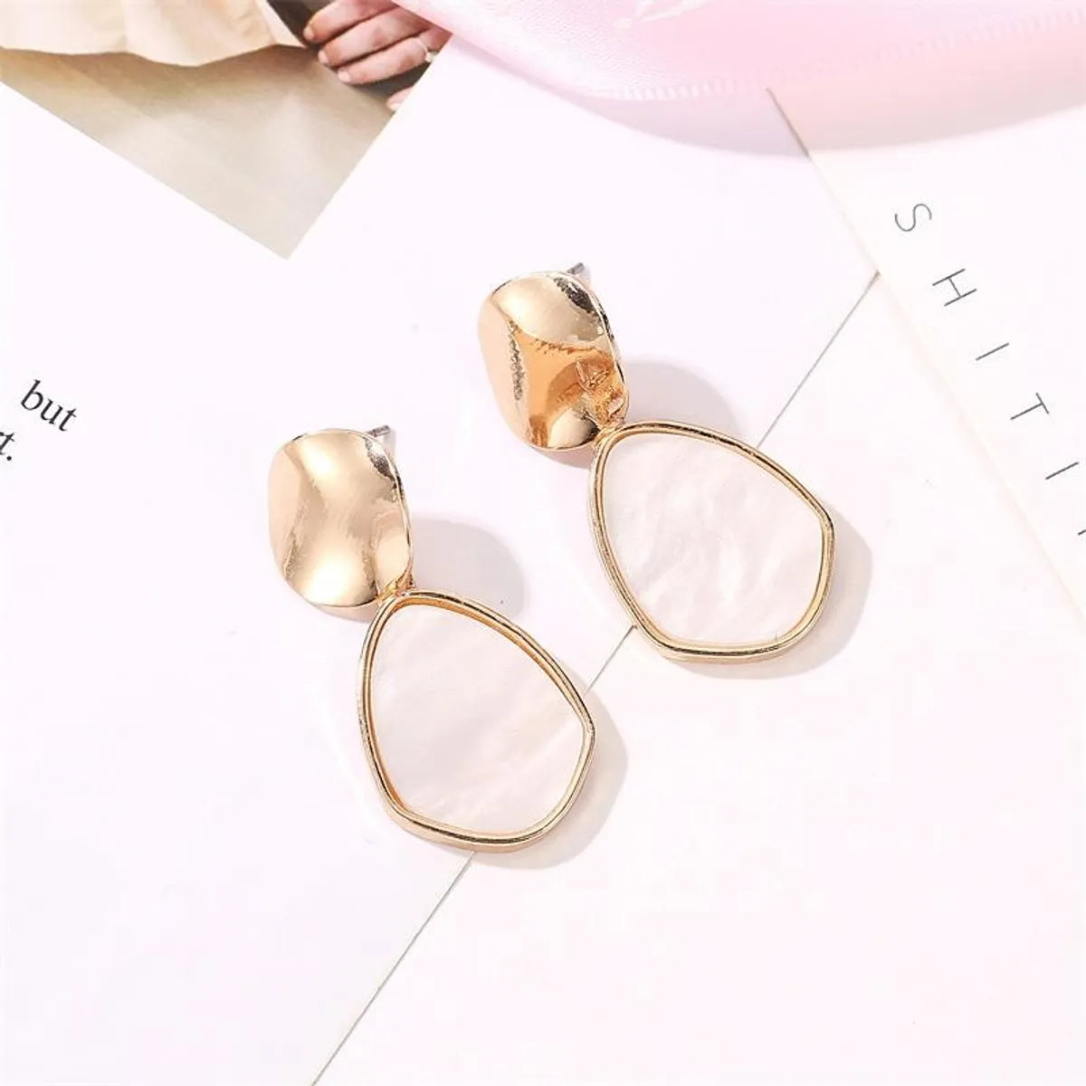 New Minimalist Geometric Heart Earrings Nhdp145144