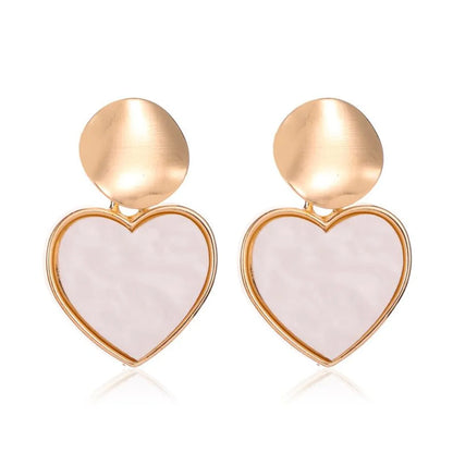 New Minimalist Geometric Heart Earrings Nhdp145144