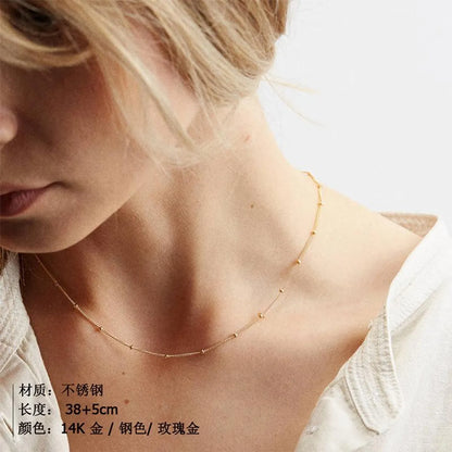 Fashion Geometric Stainless Steel Plating No Inlay 14K Gold Plated Women'S Necklace