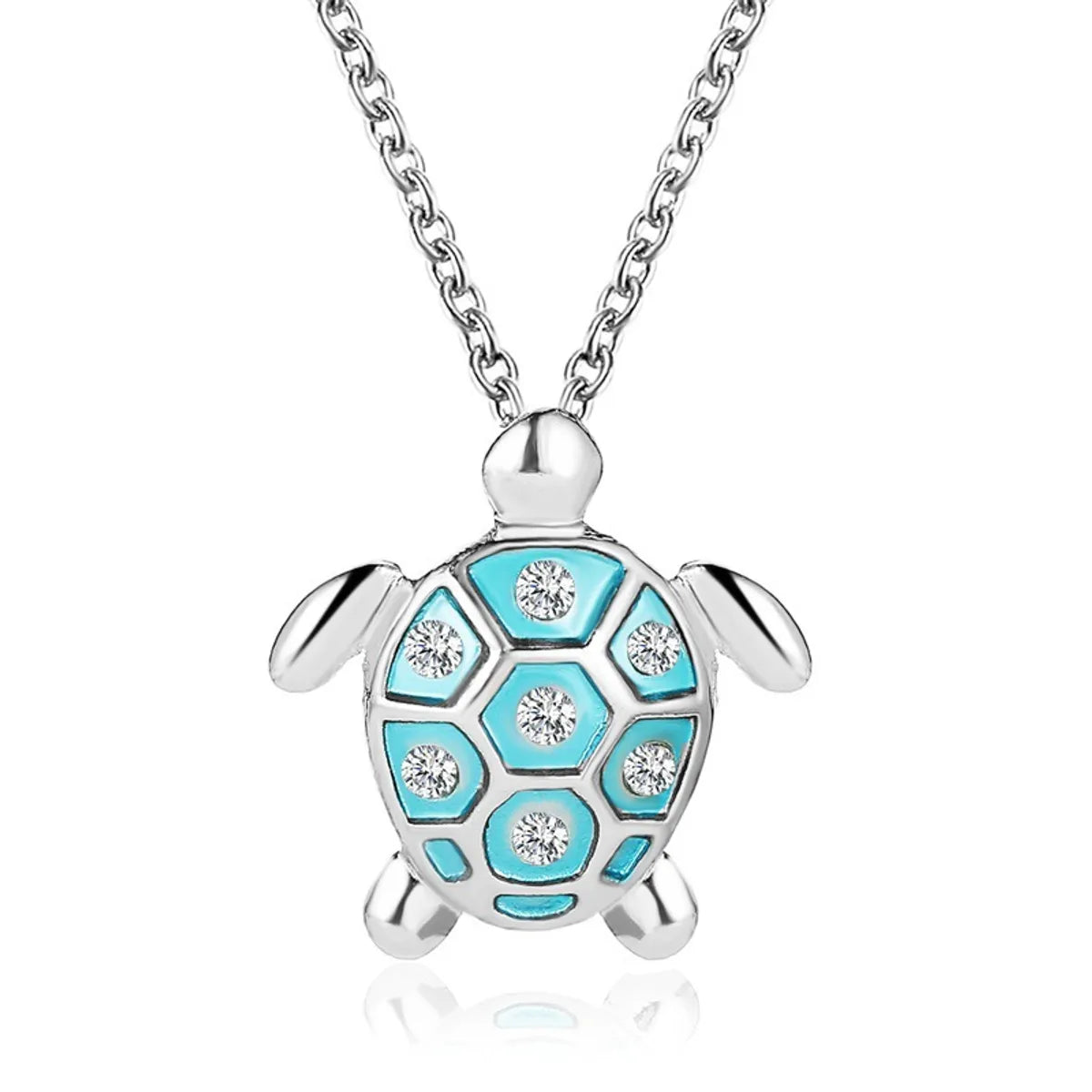 New Ocean Wind Simple Cute Diamond Turtle Alloy Pendant Clavicle Chain Necklace