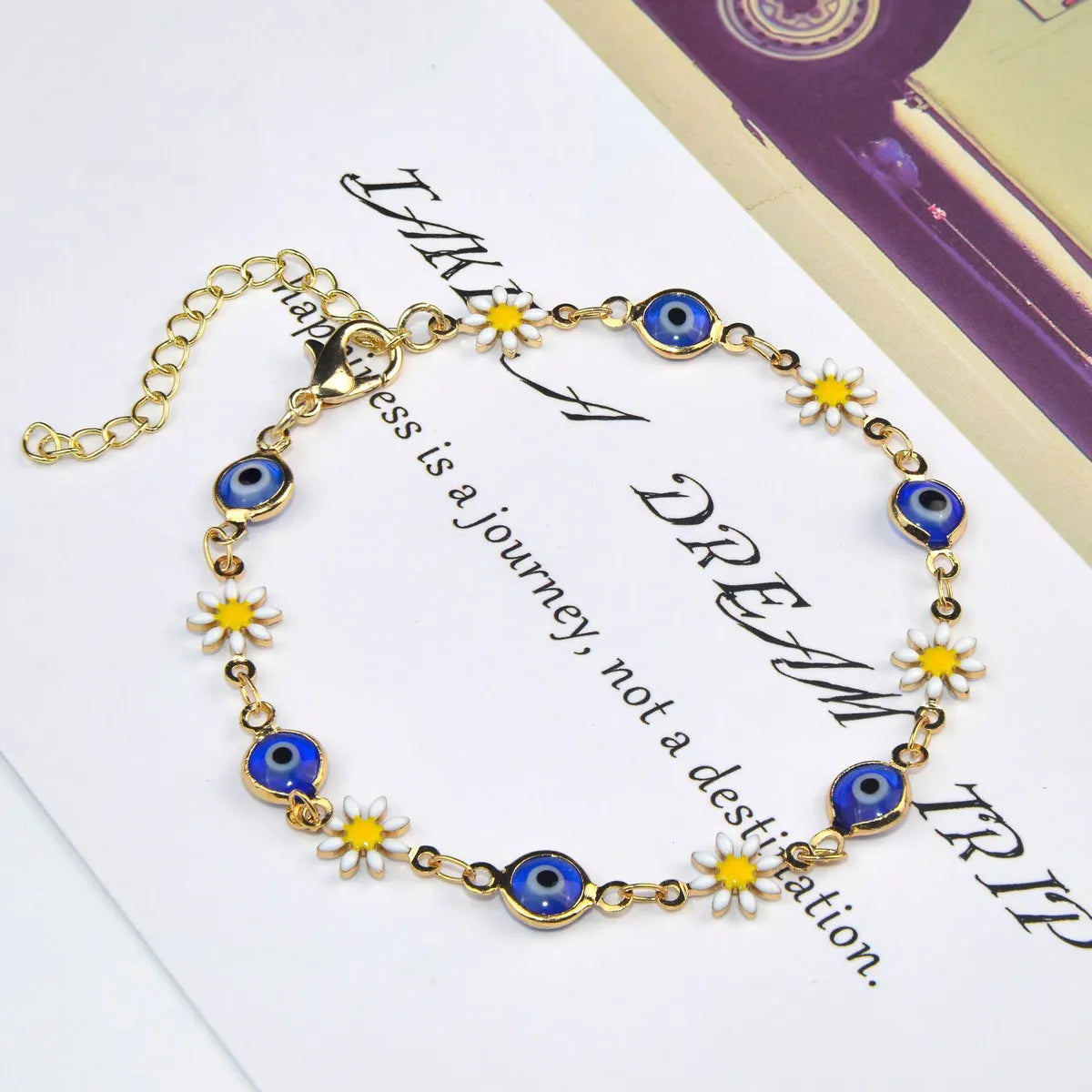 IG Style Korean Style Devil'S Eye Daisy Alloy Wholesale Bracelets