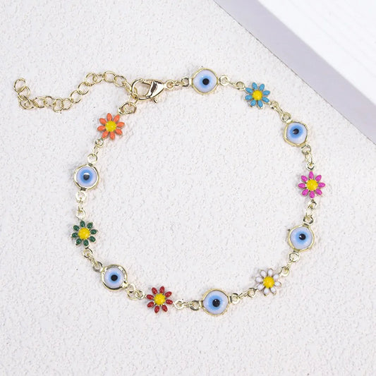 IG Style Korean Style Devil'S Eye Daisy Alloy Wholesale Bracelets