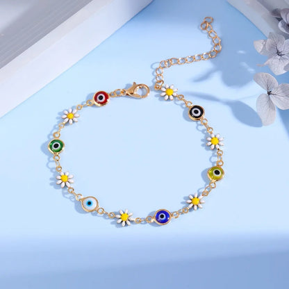 IG Style Korean Style Devil'S Eye Daisy Alloy Wholesale Bracelets