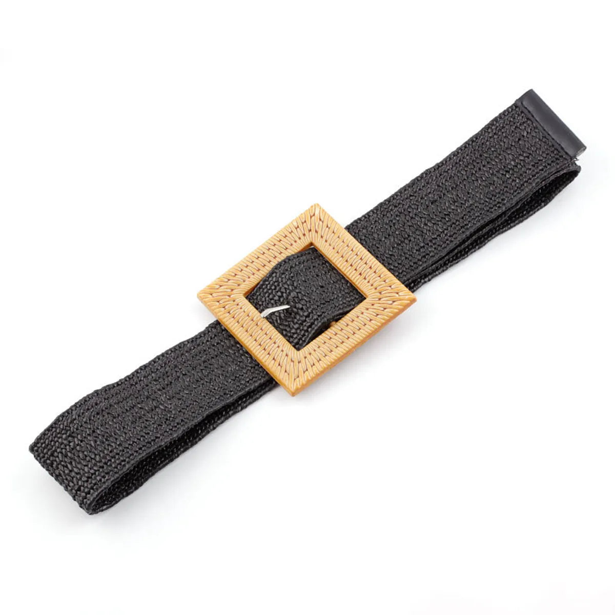 New Pp Straw Woven  Round Buckles Fashion Casual Decoration All-Match Trousers Elastic Belt