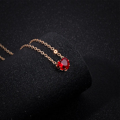 New Products Simple Alloy Chain Crystal Necklace Color Fashion Heart-shaped Zircon Clavicle Chain Wholesale Gooddiy