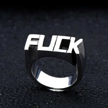 New Punk Style Creative Men And Women Models Alphabet Alloy Ring Hand Jewelry