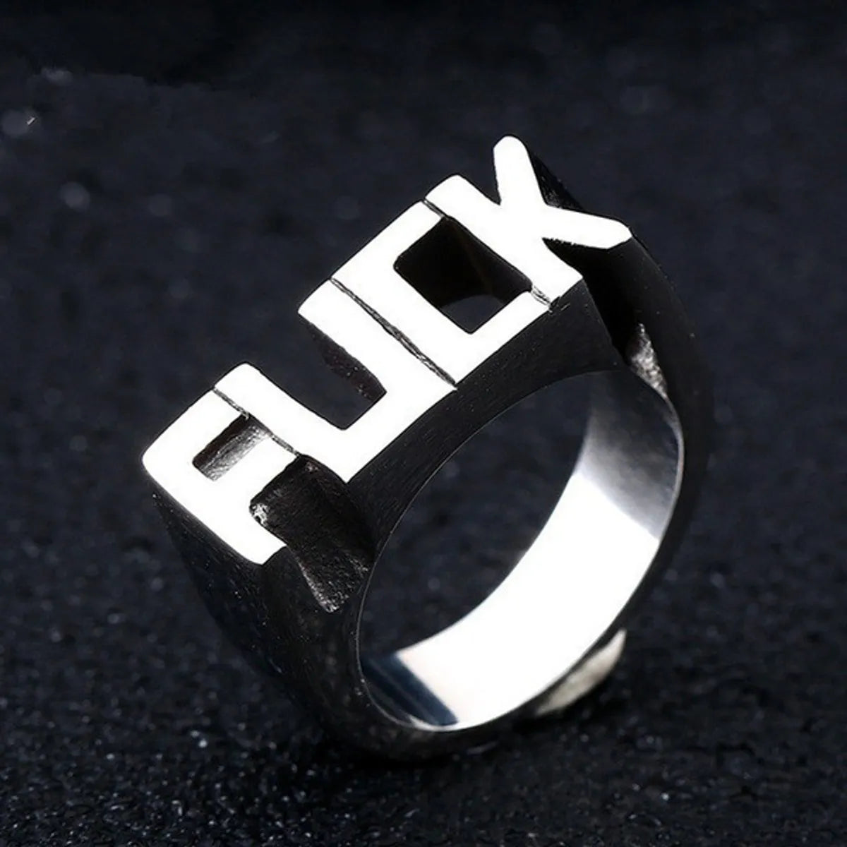 New Punk Style Creative Men And Women Models Alphabet Alloy Ring Hand Jewelry