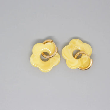 New Retro Cute Acrylic Resin Flower Earrings Cross-Border Jewelry