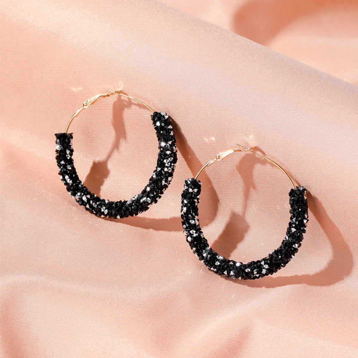 New Retro Exaggerated Crystal C-shaped Earrings Simple Half Circle Earrings Gooddiy Wholesale