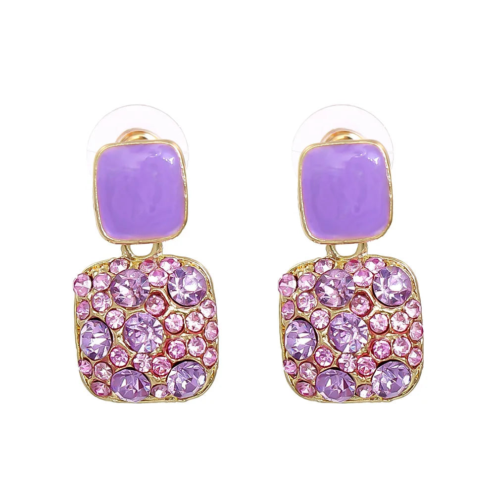 Fashion Diamond Alloy Acrylic Earrings Ear Studs