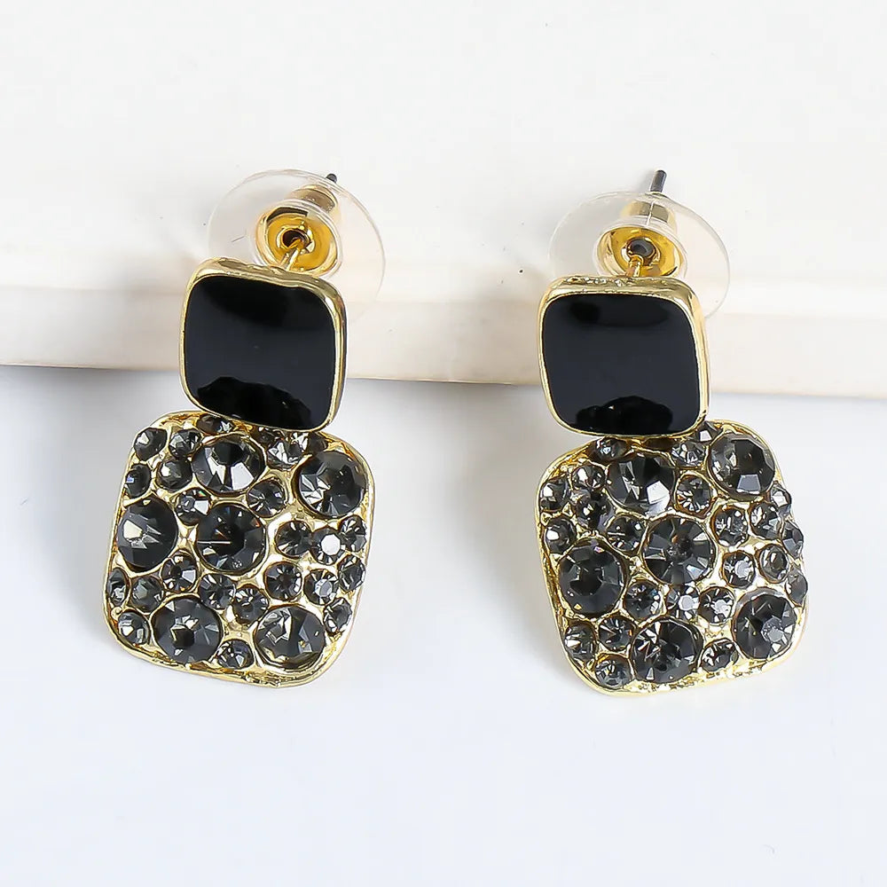 Fashion Diamond Alloy Acrylic Earrings Ear Studs