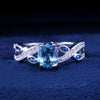 New Ring Accessories Fashion Royal Blue Zircon Ladies Copper Ring