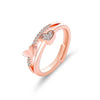 New Ring Creative Heart-To-Heart Printing Live Mouth Ring Temperament Heart-Shaped Opening Adjustable Ring Wholesale