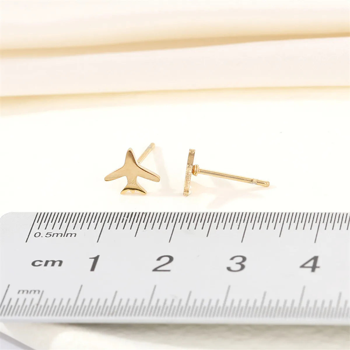 Airplane Stainless Steel No Inlaid Earrings Ear Studs