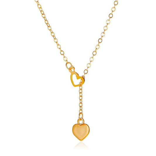 New Simple Love-shaped Wild Long Heart Alloy Pendant Necklace Clavicle Chain For Women