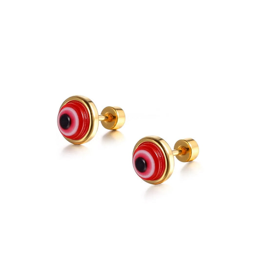 New Simple Personality Titanium Steel Earrings Eyes Earrings Single