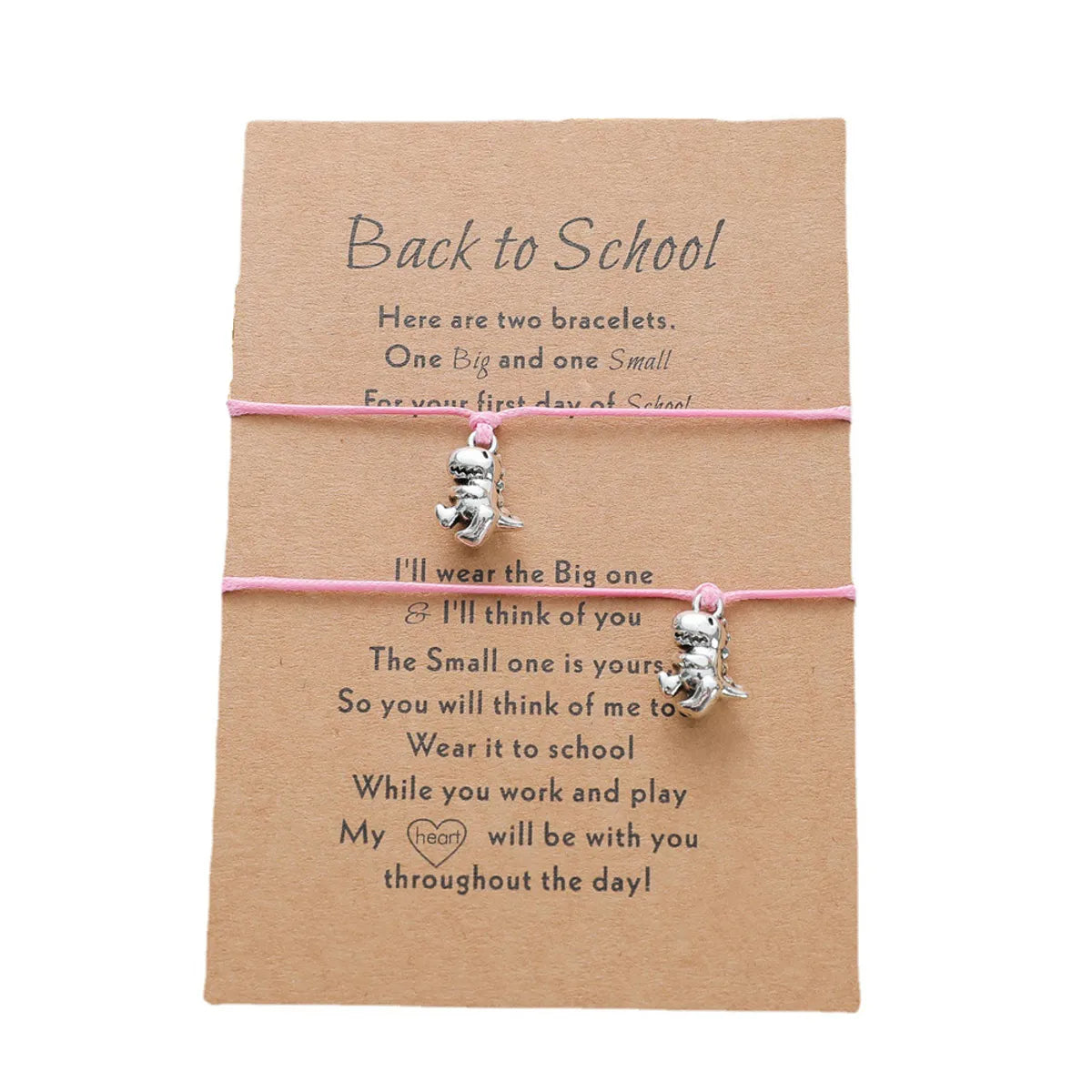 New Small Dinosaur Card Bracelet Personality Parent-child Gift Wax Thread Woven Bracelet