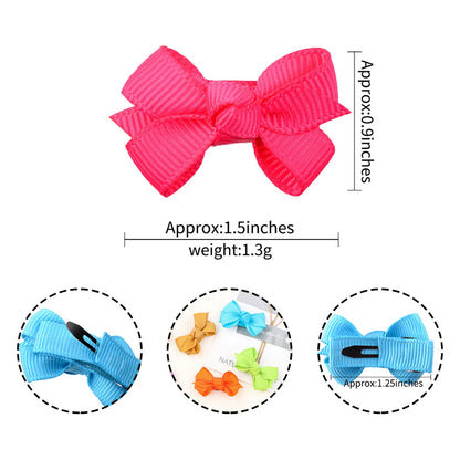 New Solid Color Bow Baby'S Hair Clip Set Wholesale Nihaojewelry