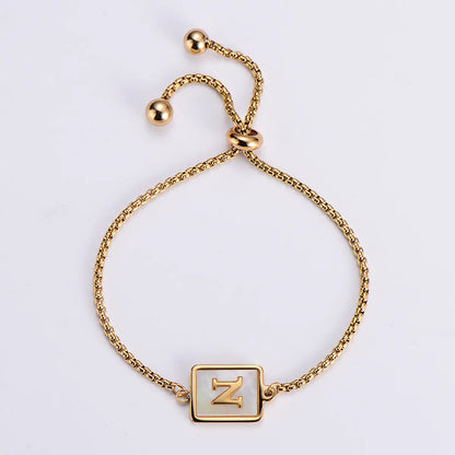 Simple Style Letter 304 Stainless Steel 18K Gold Plated Shell Bracelets In Bulk