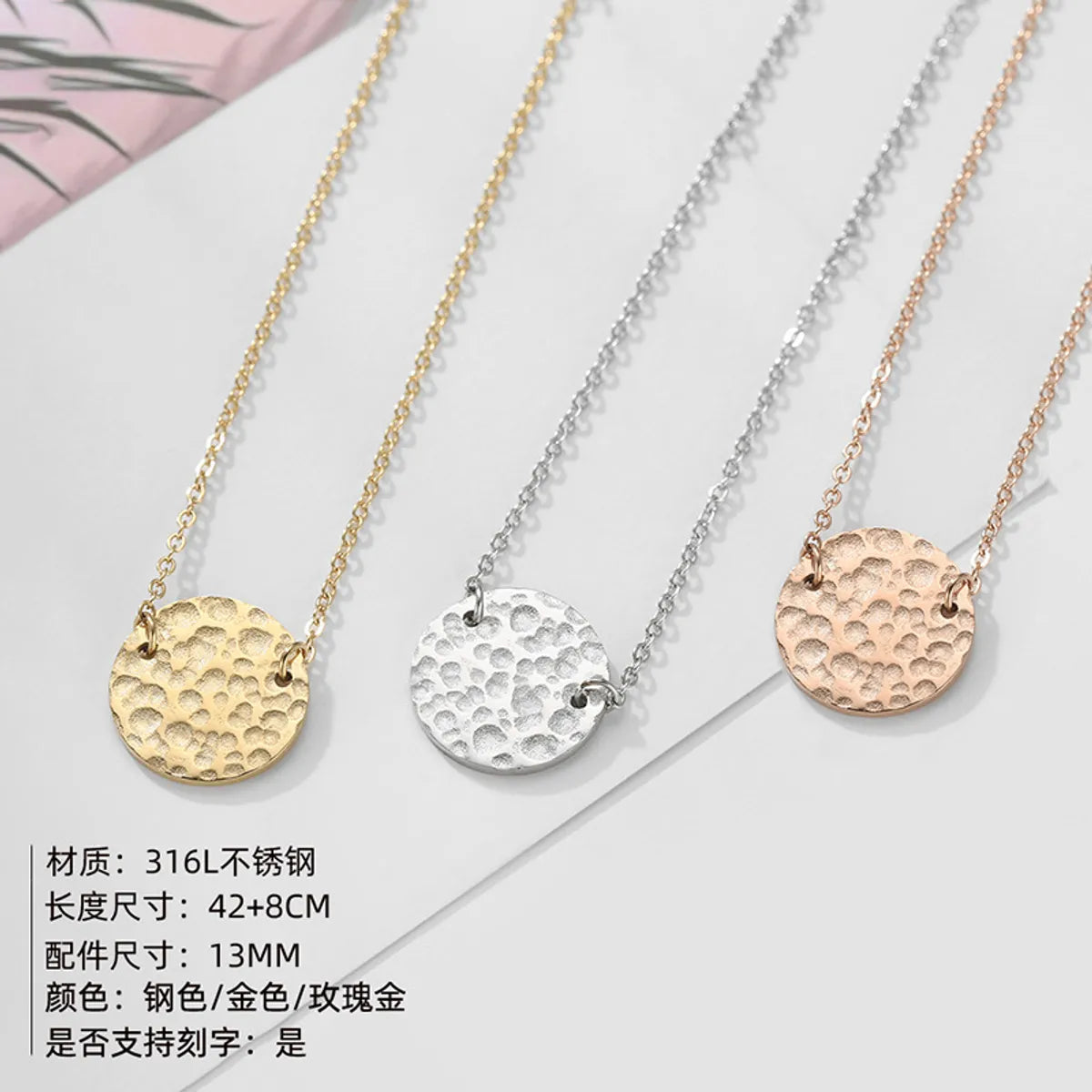 Wholesale Jewelry Simple Style Geometric Stainless Steel 14K Gold Plated Plating Necklace