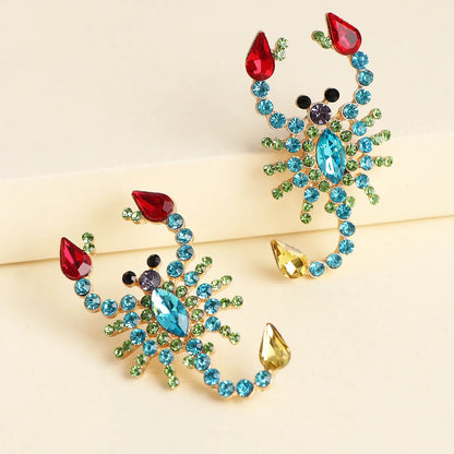 New Style Big Earrings Ladies Crystal Diamond Scorpion Earrings Trendy Jewelry Hypoallergenic Wholesale Gooddiy