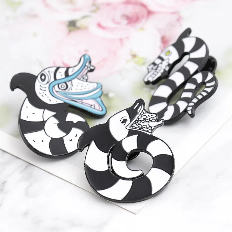 New Style Brooch Personality Evil Rattlesnake Punk Brooch Unisex Clothing Accessories Bag Accessories Wholesale Nihaojewelry