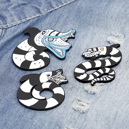 New Style Brooch Personality Evil Rattlesnake Punk Brooch Unisex Clothing Accessories Bag Accessories Wholesale Nihaojewelry