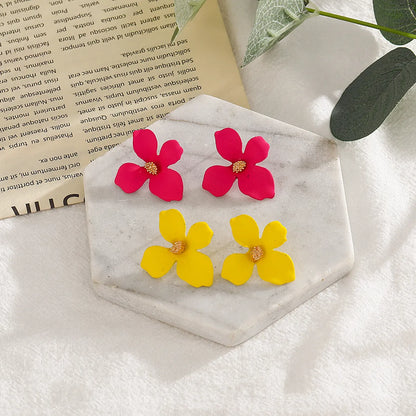 Fashion Flower Alloy Ear Studs