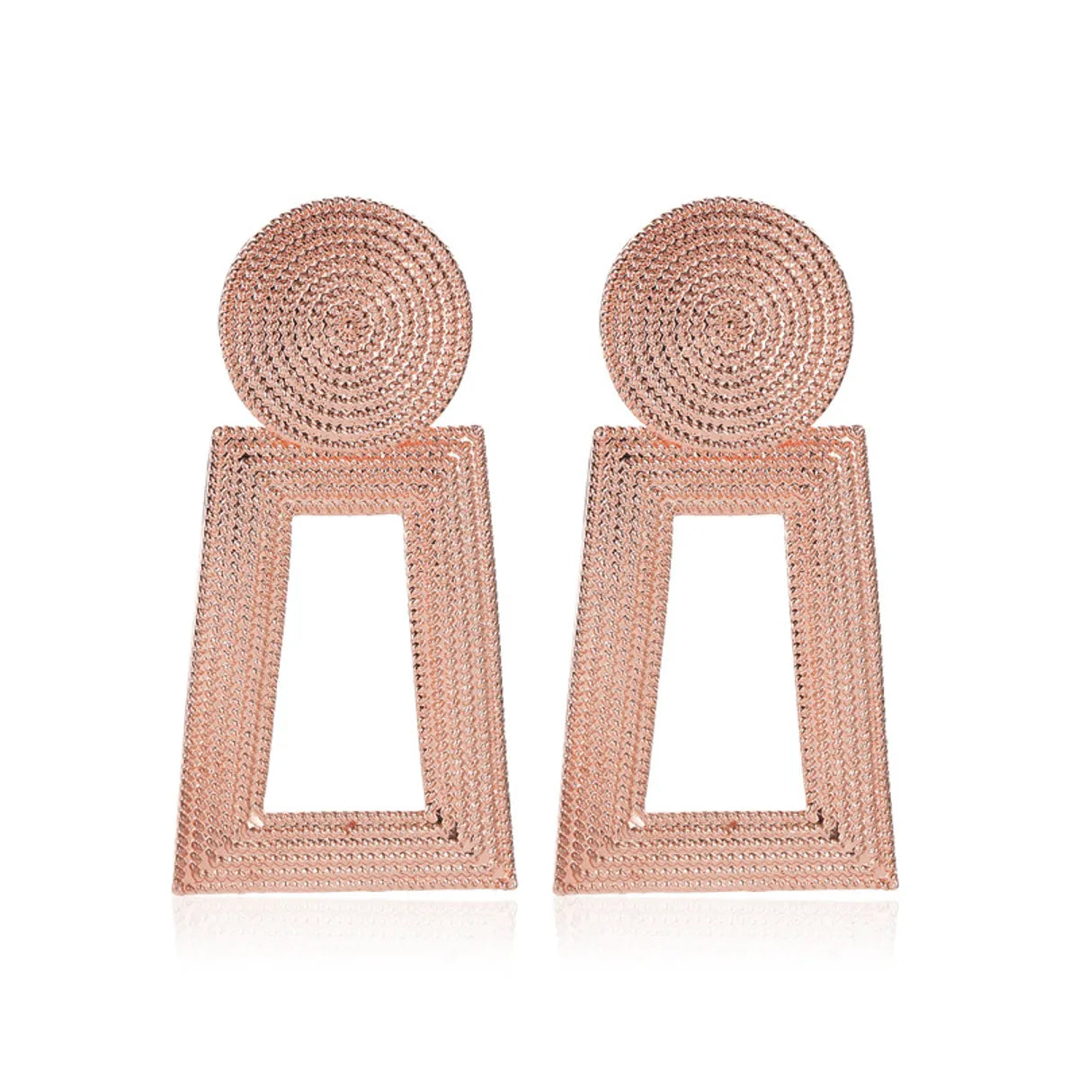 New Style Earrings Geometric Pendant Earrings Square Grain Metal Earrings Hollow Trapezoidal Earrings Wholesale Nihaojewelry