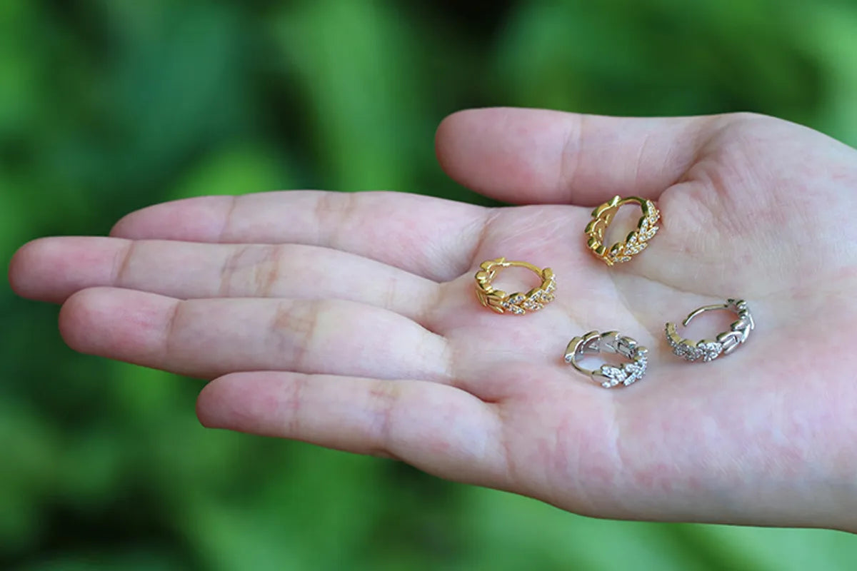 New Style Earrings With Zircon Inlaid Wheat Earrings Gold Earrings Earrings Wheat Copper Earrings