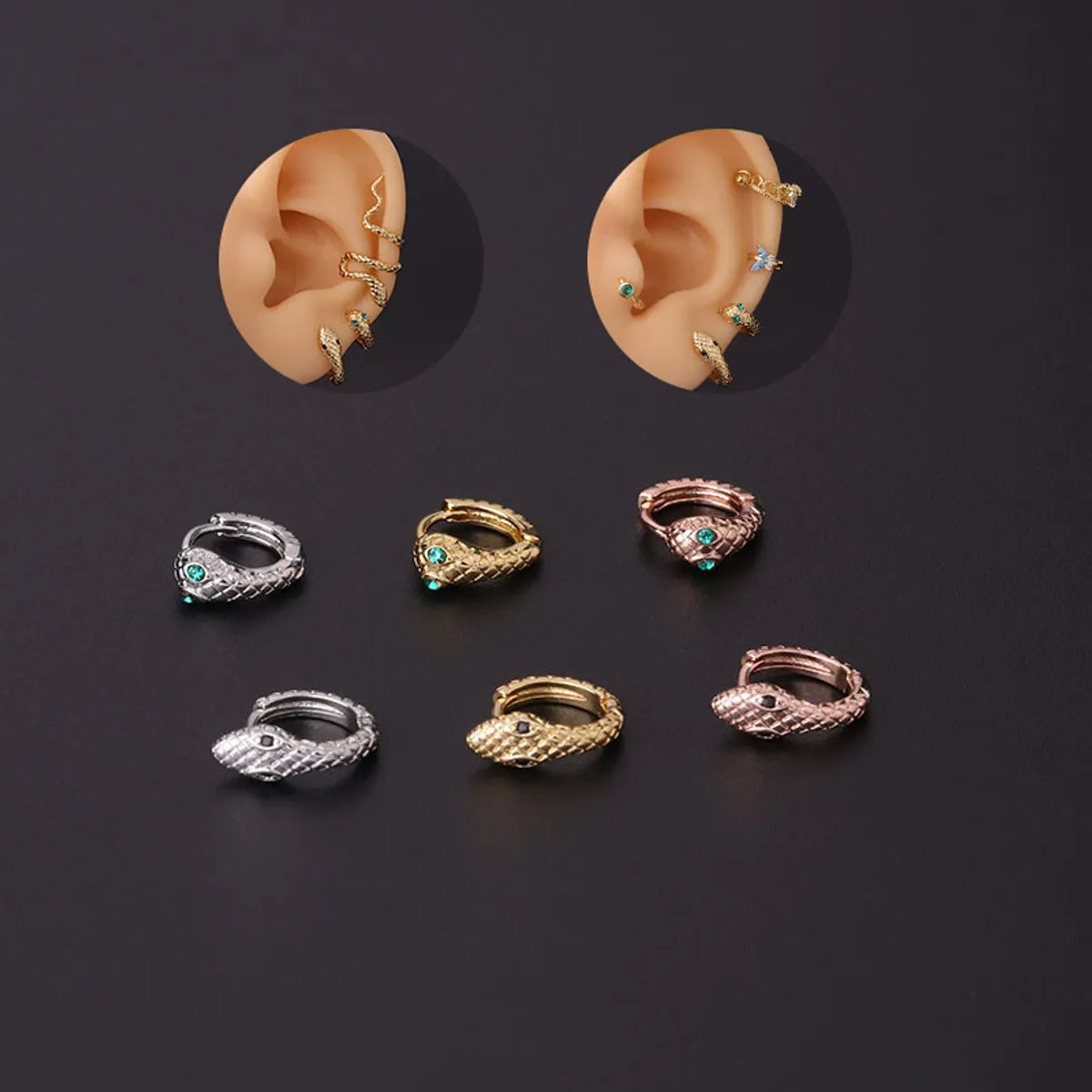 New Style Punk Animal Personality Earrings Snake-shaped Earrings Single