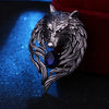 Vintage Style Wolf Alloy Zinc Inlaid Crystal Artificial Crystal Men'S Brooches