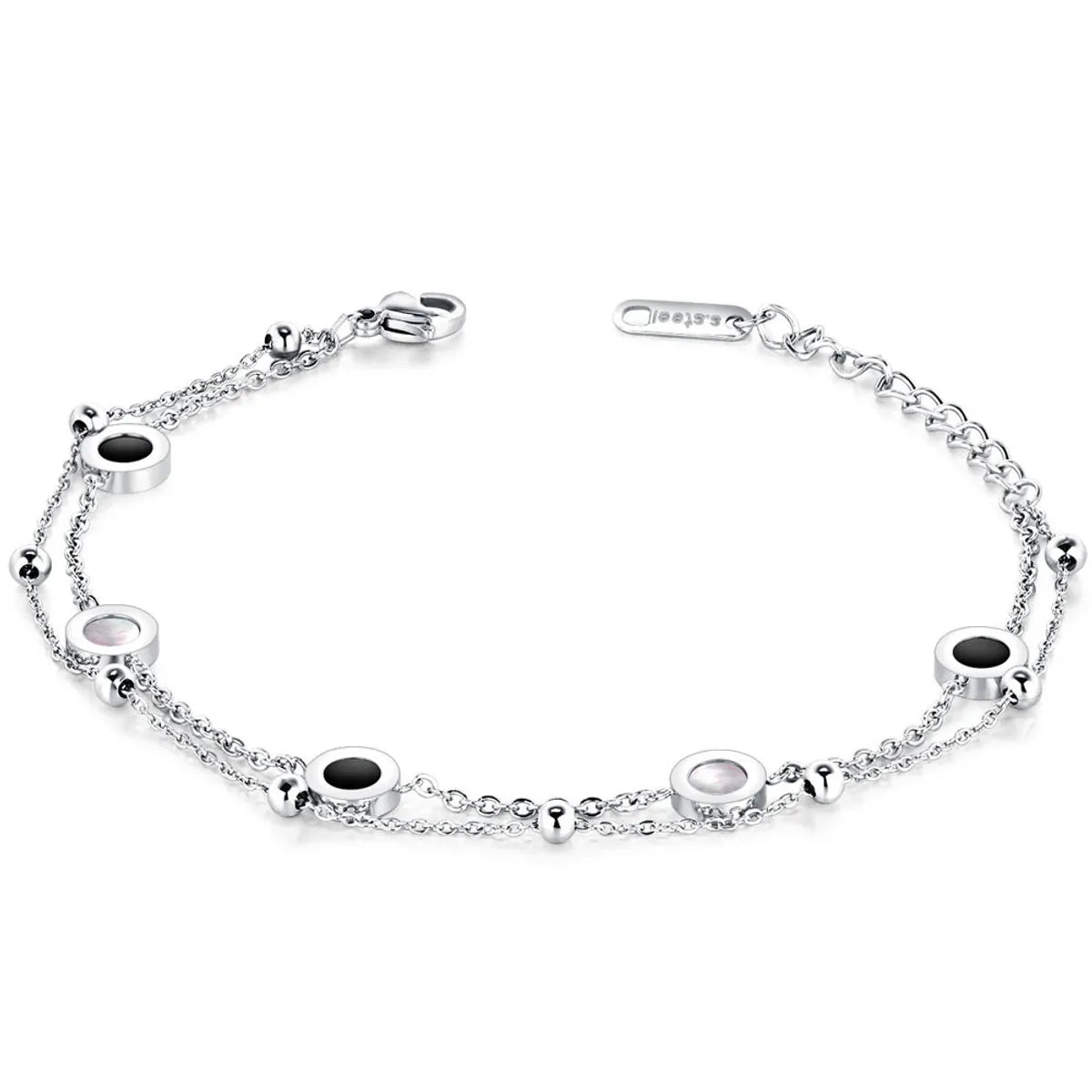 New Style Titanium Steel Inlaid White Shell Round Women's Adjustable Bracelet