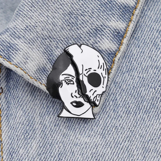 New Stylish Brooch Retro Punk Skull Series Sexy Goddess Oil Drop Brooch Denim Bag Accessories Wholesale Nihaojewelry