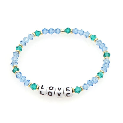 New Suit Personality Boho Lake Blue Tila Beaded Ribbon Bracelet