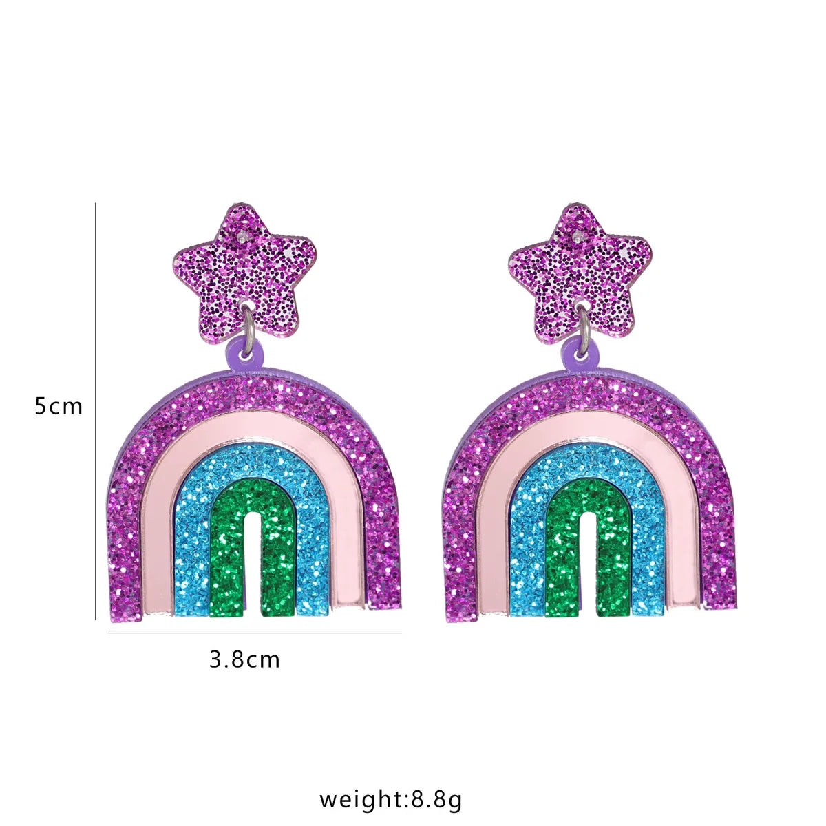 New  Sweet Geometric Rainbow Earrings