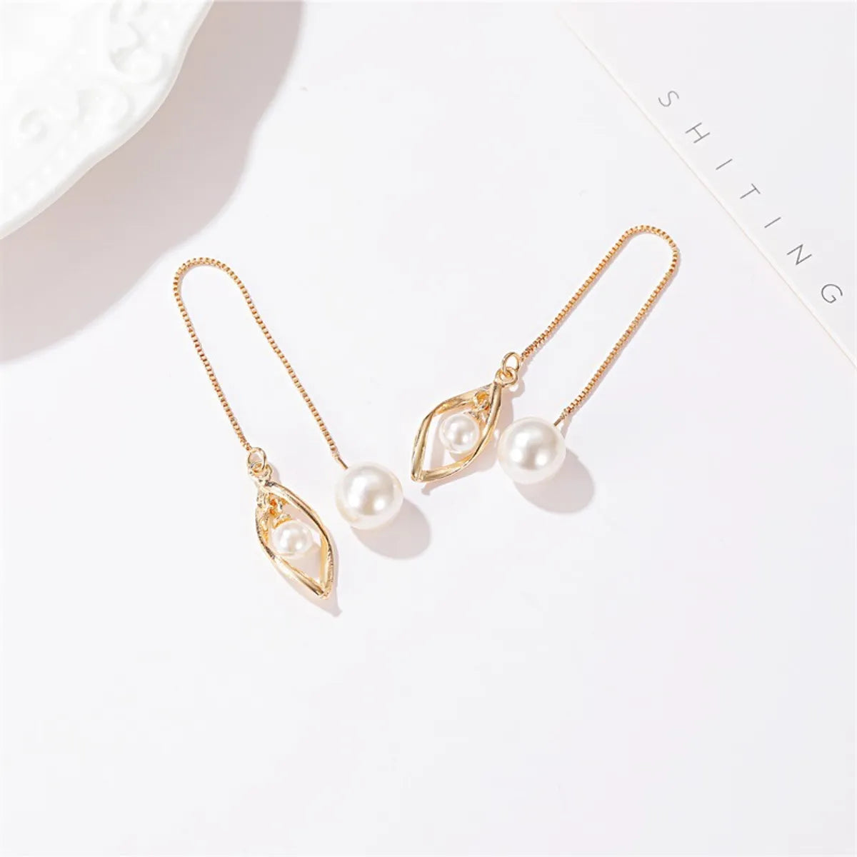 New Tassel  Simple Fashion Twisted Ear Line All-match Long Pearl Earrings Wholesale Gooddiy