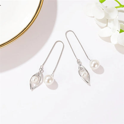 New Tassel  Simple Fashion Twisted Ear Line All-match Long Pearl Earrings Wholesale Gooddiy