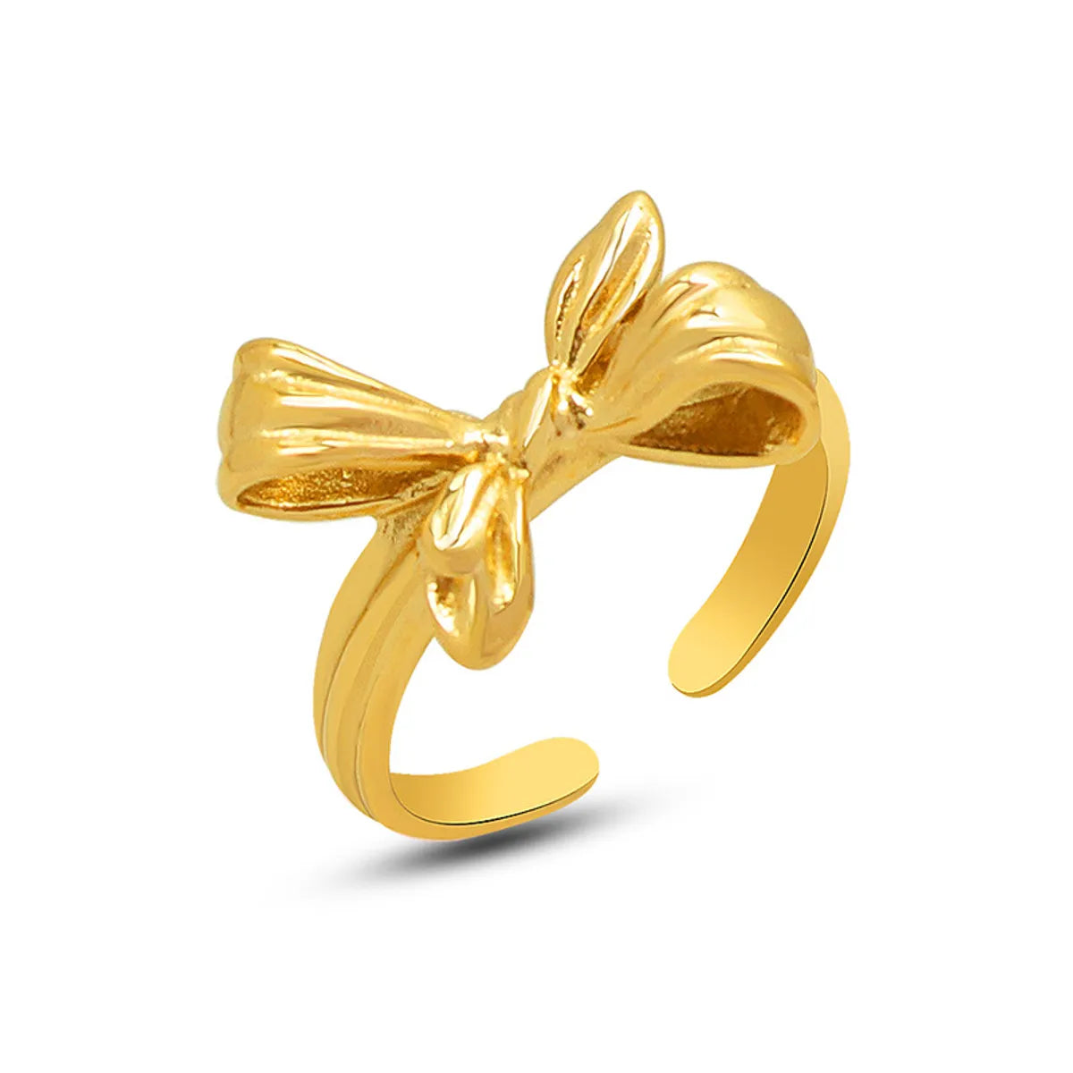 New Three-dimensional Bow Geometric Open Ring Creative All-match Metal Ring